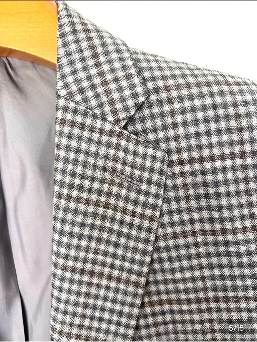 Stretch Wool Hart Schaffner Marx Grey Houndstooth Sport Coat